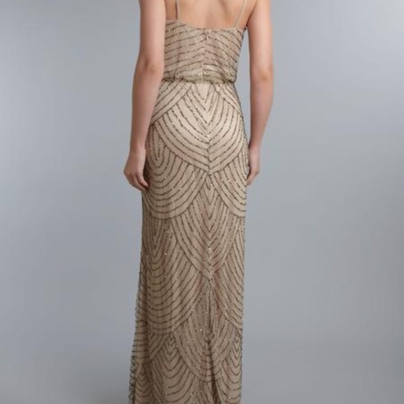 Adrianna Papell Taupe embellished gown - Picture 5 of 7